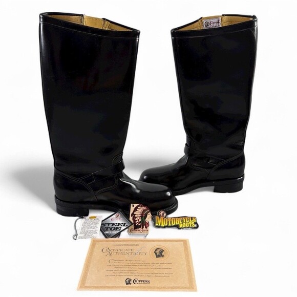 Vintage Chippewa Engineer Motorcycle 17" Boots 10.5D Made In USA Style 71418 NOS - Picture 2 of 16